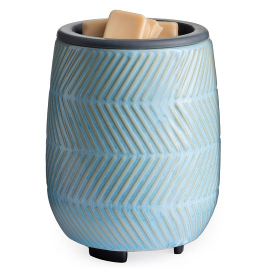 Blue Herringbone Flip Dish Wax Warmer