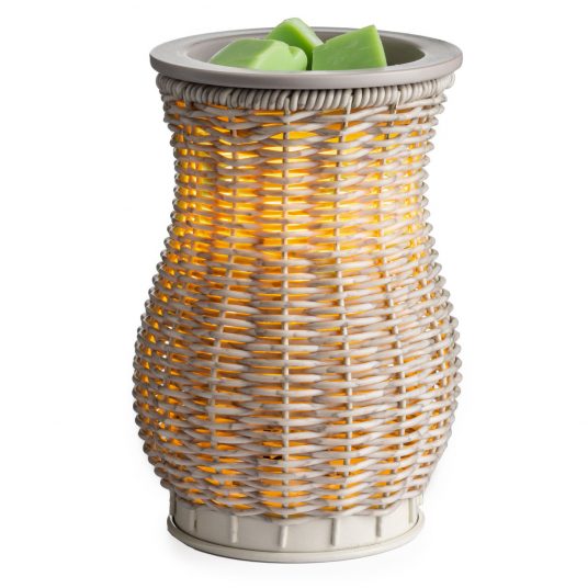 Gray Washed Wicker Illumination Wax Warmer